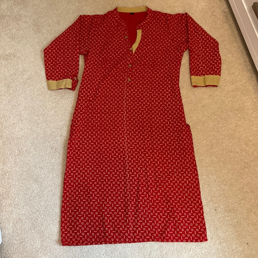 Red and Tan Long Tunic